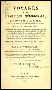 Voyages dans l’Amérique Méridionale par Don Félix de Azara